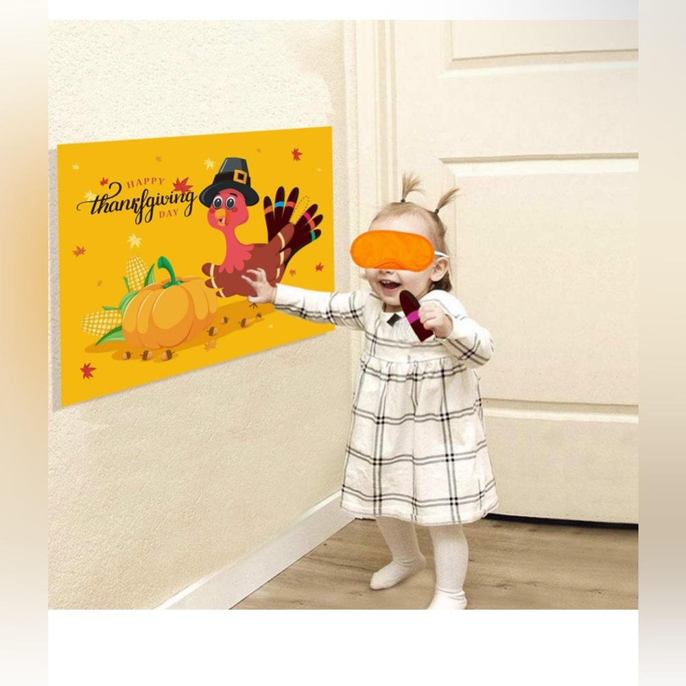 Thanksgiving Party Games for Kids Thanksgiving Games Pin The Tail on the Turkey - Picture 5 of 6